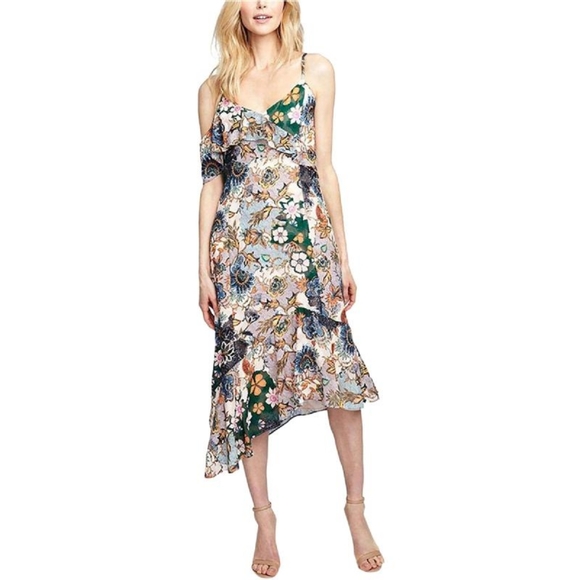 RACHEL Rachel Roy Dresses & Skirts - Rachel Roy Ruffled Asymmetrical Floral Dress